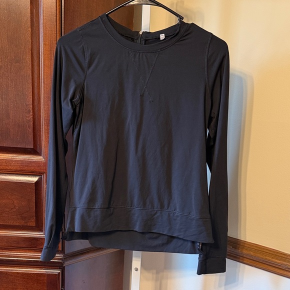 Lululemon Run Warm Up Crew Sweatshirt Sz 4 Black Power Luxtreme Waist Length 481 - Picture 2 of 7